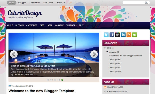 bright free colorful magazine template for blogger